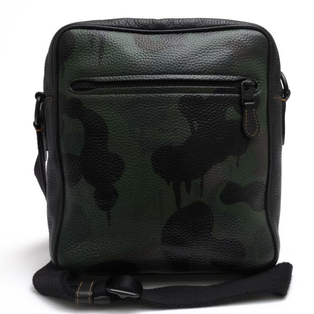 ○コーチ COACH ペブルドレザー 牛革 ショルダーバッグ 59424 Wild Beast Print ワイルドビーストプリント シボ革 シュリンクレザ 中古