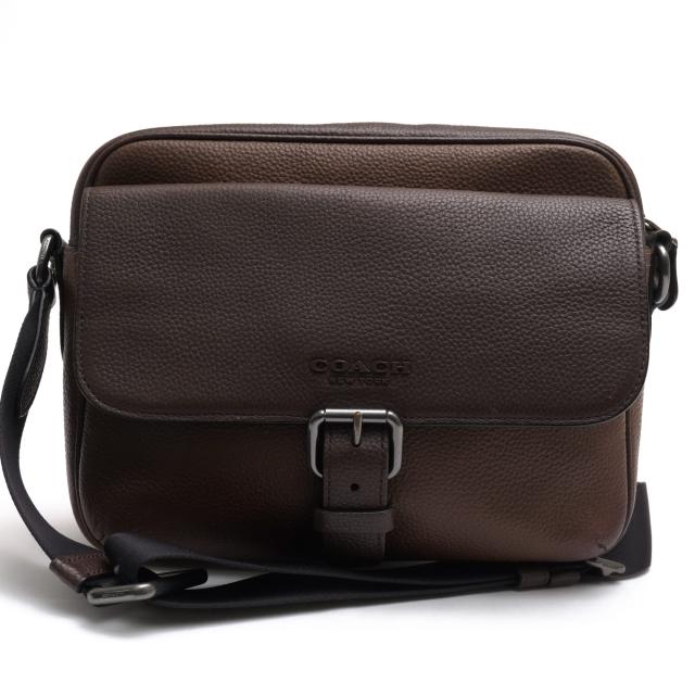 ○コーチ COACH ナチュラルペブルレザー 牛革 ショルダーバッグ C5415 Hudson Crossbody Bag In Heritage Colorblock ハドソン ク 中古 24,781円