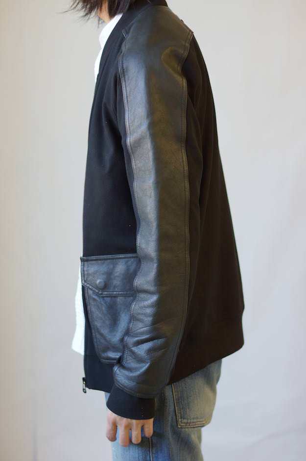 ○アレキサンダーワン ALEXANDER WANG T by Leather Combo Ponte Bomber Jacket レザー使用  ジャケット メンズ 中古｜au PAY マーケット