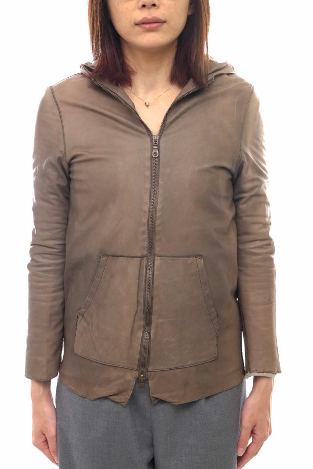 ○シシ Sisii  その他ジャケット W ZIP PARKA レザーパーカー フード付き ウォッシュ加工 レディース 【中古】 中古の通販は 6,199円