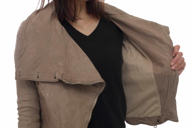 ○シシ Sisii ダブルライダース 12044004 ドレープ ウォッシュ加工