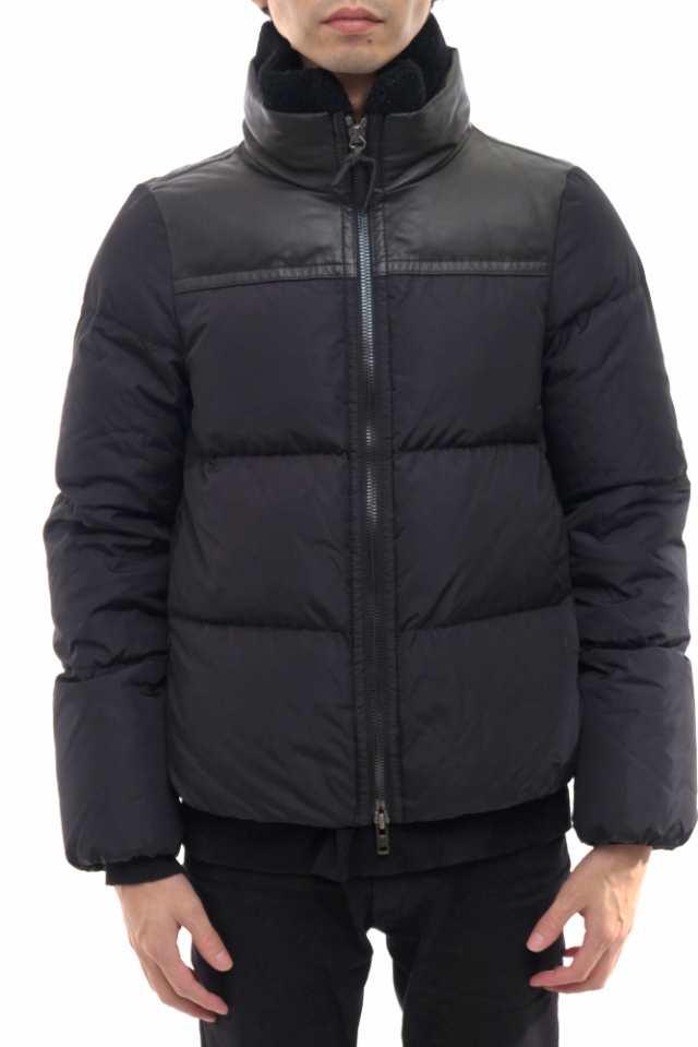 ○コーチ COACH レザーヨーク ダウンジャケット 83124 Women's Legacy Down Puffer Jacket Coat Shearling Trim Full Zip ショート 中古