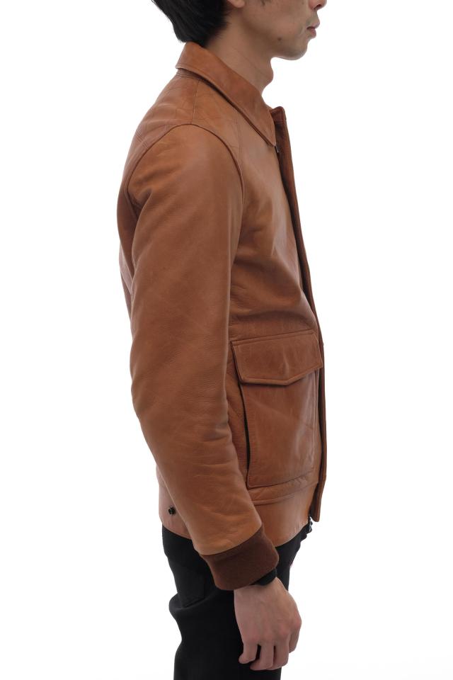 ○フジト FUJITO 牛革 フライトジャケット WF1-J04 ririジップ 中綿 A-2 ミリタリー リブ メンズ 【中古】 中古