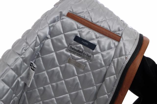 ○フジト FUJITO 牛革 フライトジャケット WF1-J04 ririジップ 中綿 A-2 ミリタリー リブ メンズ 【中古】 中古