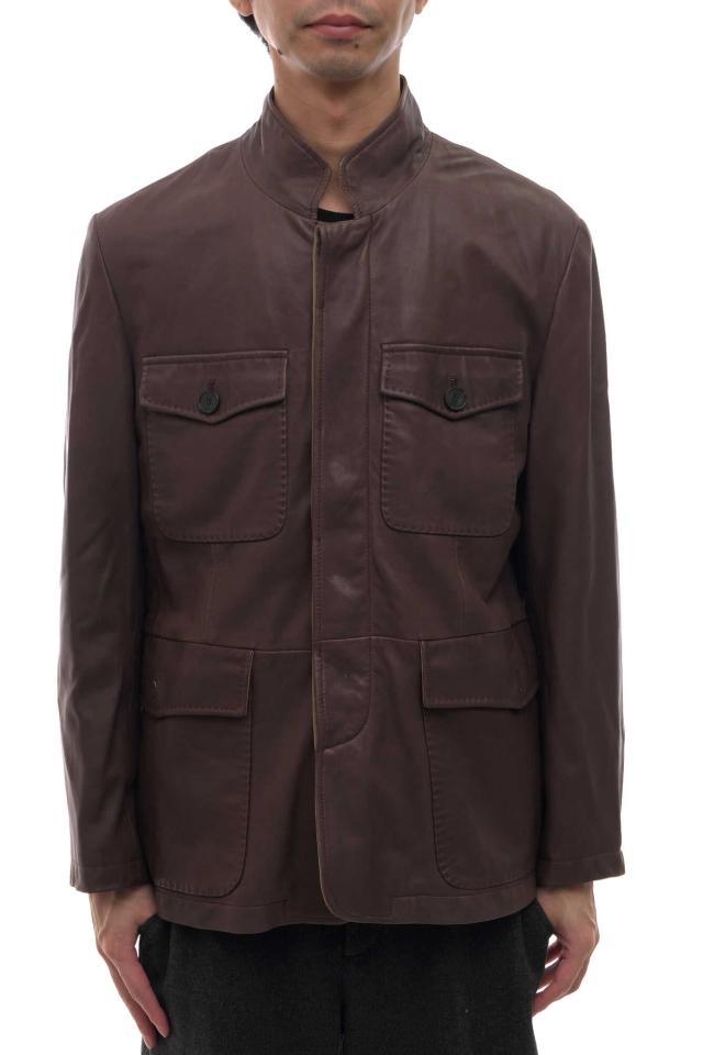 ○ヒューゴボス HUGO BOSS ラムレザー 子羊革 国内正規品 その他ジャケット 22−0602 ウォッシュ加工 メンズ 【中古】 中古の通販は 12,291円