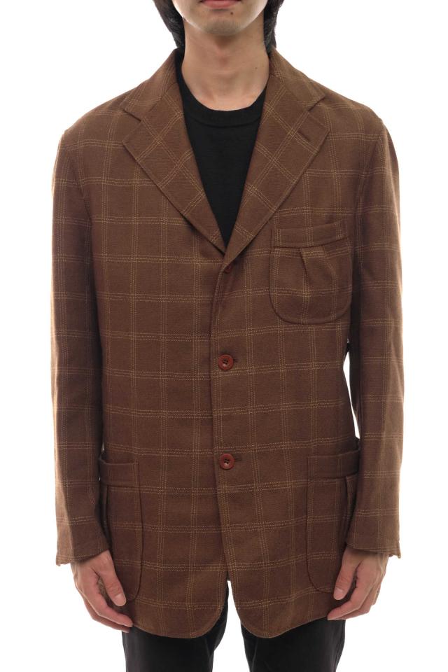 ○フェリージ Felisi チェック テーラードジャケット GRANT4 アンコンジャケット メンズ 【中古】 中古