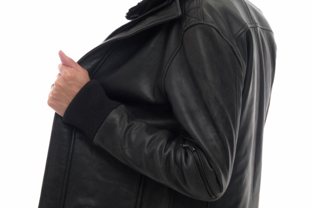 エイケイエム／AKM ブルゾン ジャケット JKT アウター メンズ 男性 男性用レザー 革 本革 ブラック 黒  A004 LB01 リブ ファー 毛皮カシミヤ50％毛50％裏地