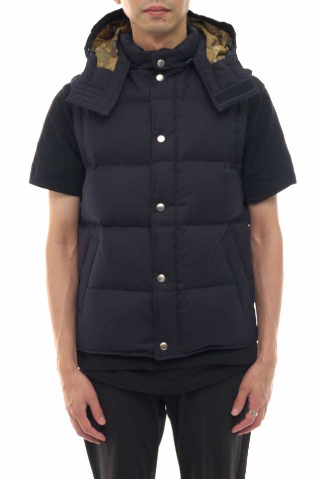 ○ソフネット SOPHNET. ダウンベスト SOPH-123027 2LAYER WOOL HOOD DOWN VEST フード付き 迷彩・カモフラージュ柄 メンズ 【中古 中古