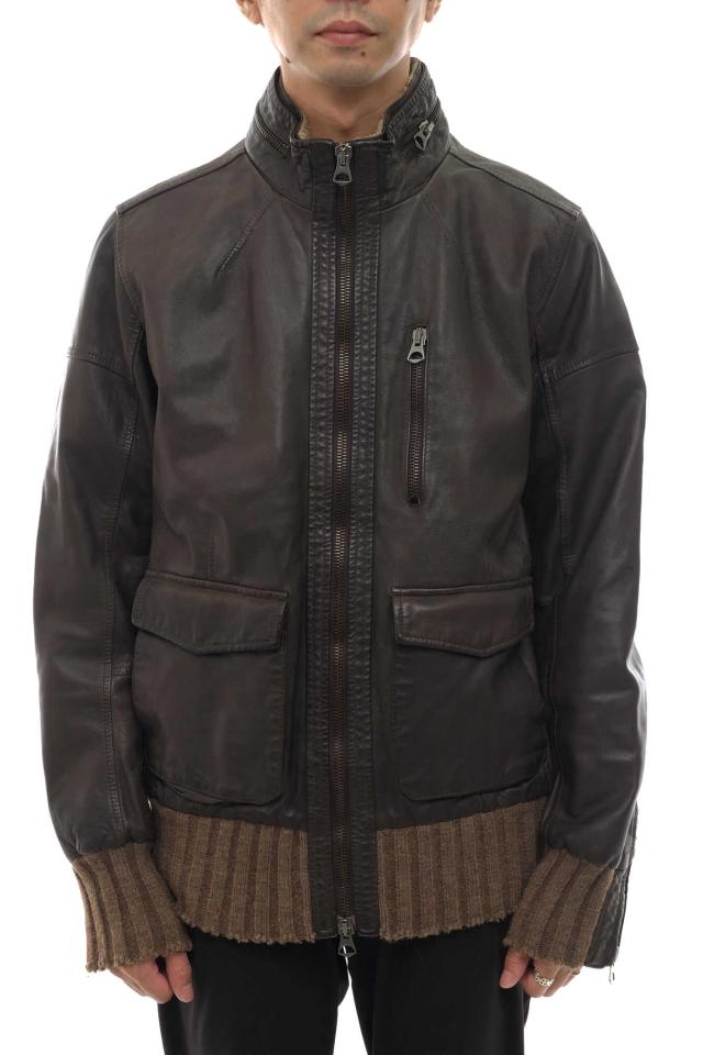 ○メッサジェリエ MESSAGERIE  フライトジャケット ヴィンテージ加工 A-2 ミリタリー リブ メンズ 【中古】 中古