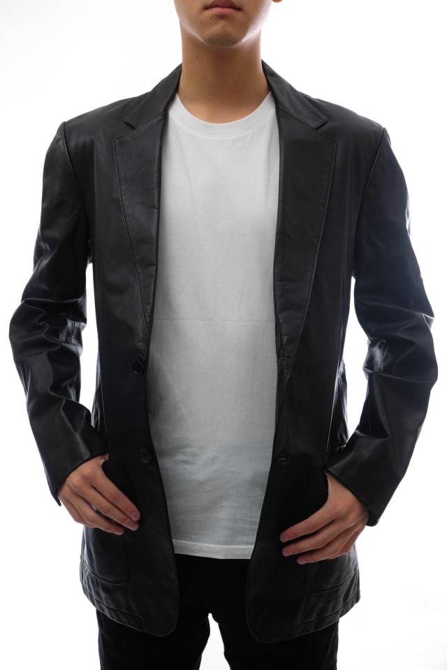 DKNY ディーケーエヌワイ テーラードジャケット ラムレザー 羊革