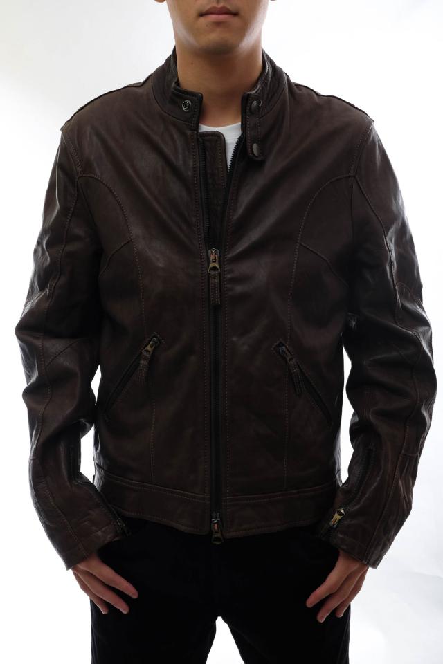 ○アルマーニジーンズ ARMANI JEANS 牛革 シングルライダース C6B40EN-K6 メンズ 【中古】 中古の通販は