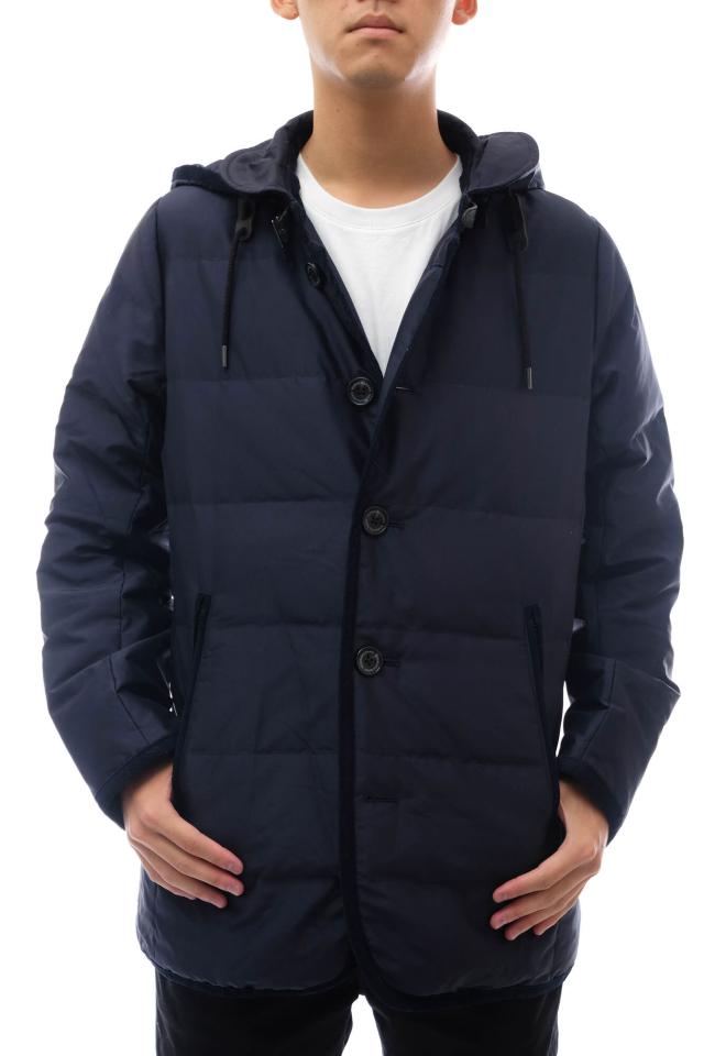 ○ナノユニバース nano universe 西川ダウン NISHIKAWA DOWN ダウンジャケット NUC74DW0947TS ダウンコート フード付き メンズ 【  中古の通販は