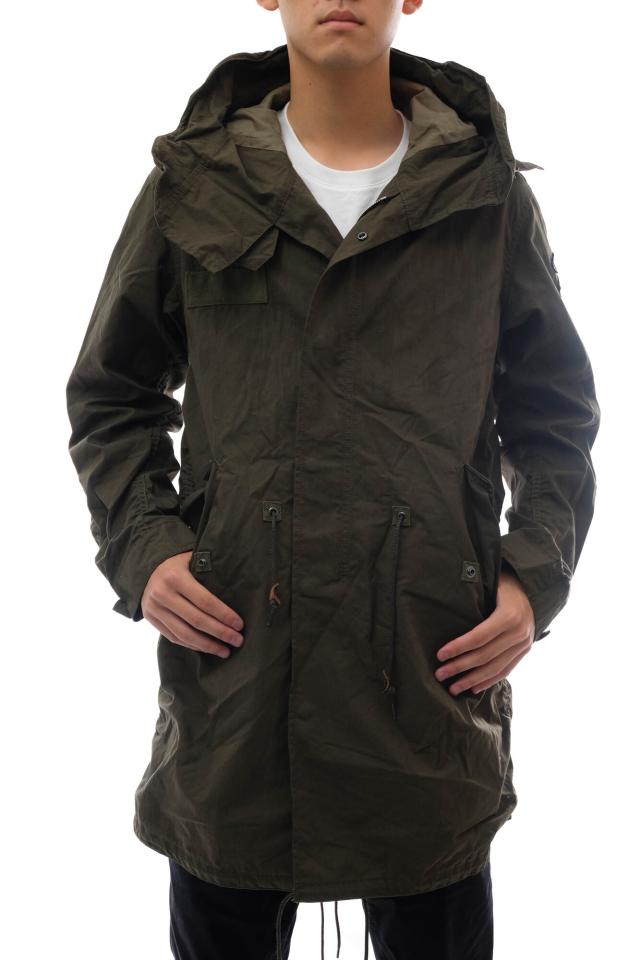 ○ユニフォームエクスペリメント uniform experiment 11SS モッズコート UE-110018 C/N MODS COAT ワッペン フード付き メンズ 【  中古