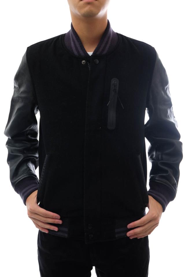 ○ナイキ NIKE 袖レザー 牛革 スタジャン DESTROYER JACKET デストロイヤー アワードジャケット リブ 中綿 メンズ 【中古】 中古