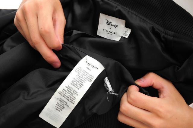 ○コーチ COACH Disney ディズニーコラボ ミッキーマウス スタジャン F87383 MIXED MATERIAL MICKEY VARSITY JACKET 袖レザー リブ 中古_7