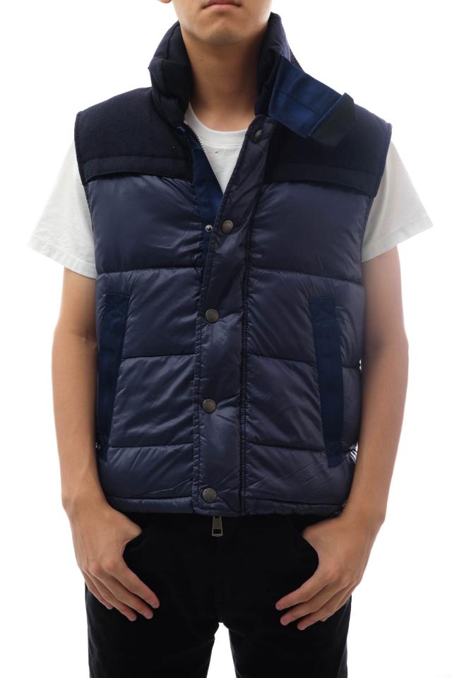 ○バーバリー BURBERRY BRIT ツイード ダウンベスト 04T-1147707  メンズ 【中古】 中古