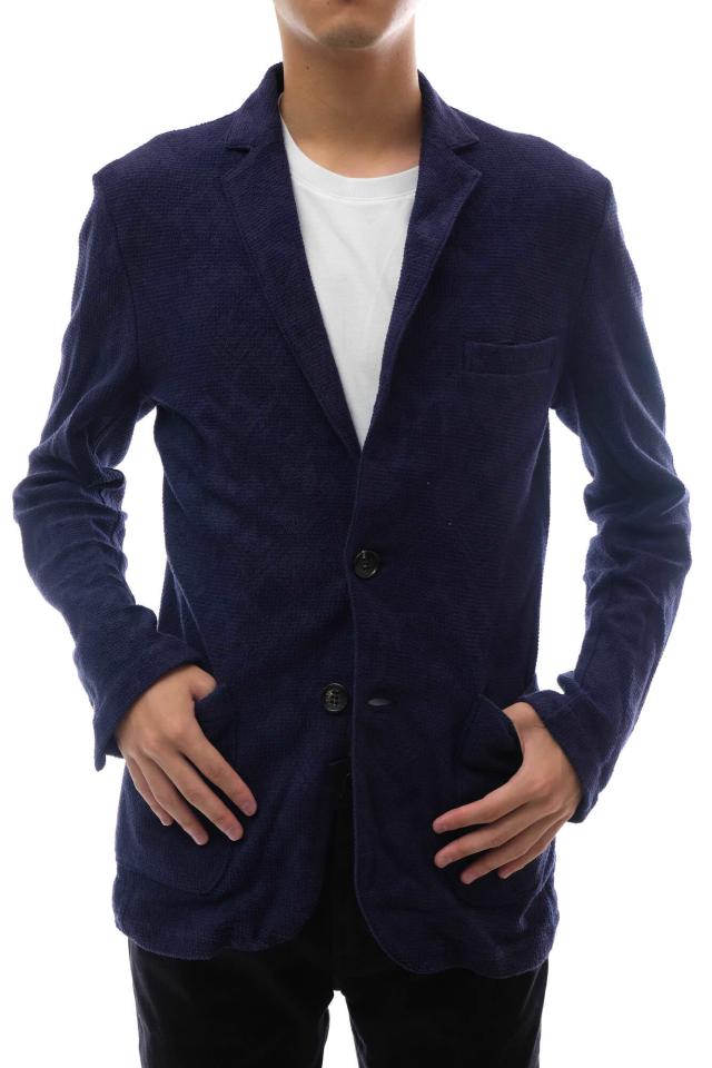 ○エイケイエム AKM  テーラードジャケット J096 CTN124 2B JKT ETHNIC MATERIAL : ORIGINAL KARAMI JERSEY シングルブレスト メン 中古