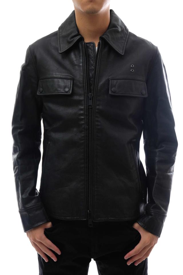 ○フィデリティ FIDELITY 牛革 シングルライダース 11FW-10F-01 POLICEMAN JK COW NAPPA ONEWASH ポリスマンジャケット 中綿 メン  中古の通販は