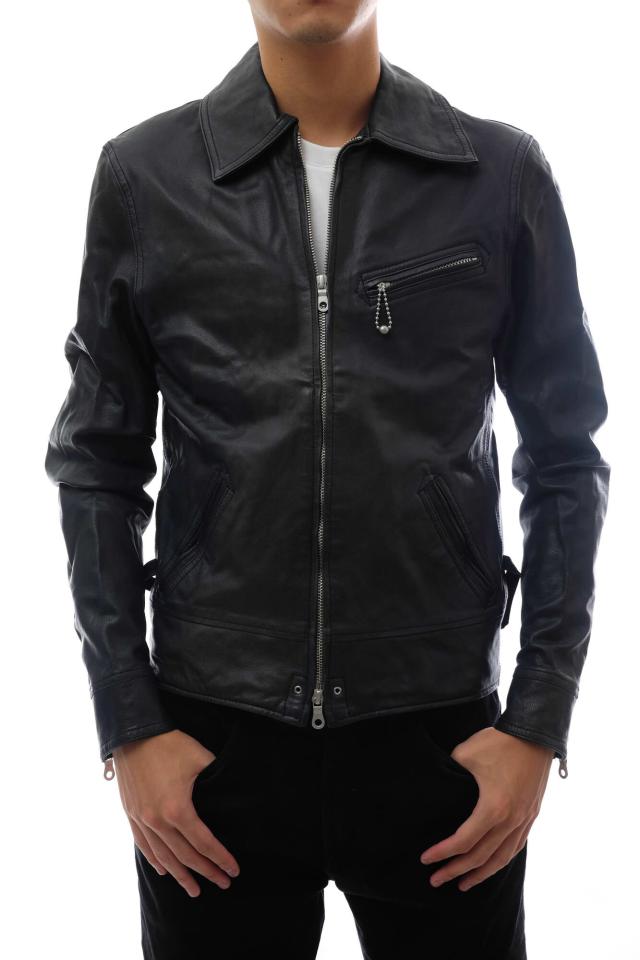 ○ティーエムティー TMT 山羊革 ゴートスキン シングルライダース TJK-F1002 内側ペイズリー柄 メンズ 【中古】 中古