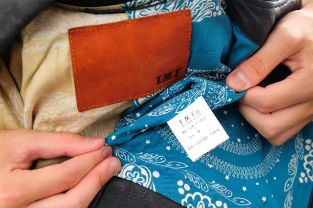 ○ティーエムティー TMT 山羊革 ゴートスキン シングルライダース TJK-F1002 内側ペイズリー柄 メンズ 【中古】 中古_7