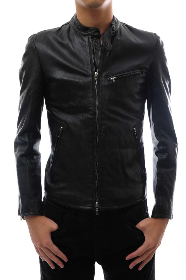 ○リチウムオム LITHIUM HOMME 牛革 カウレザー シングルライダース LH28-0104 ririジップ メンズ 【中古】 中古