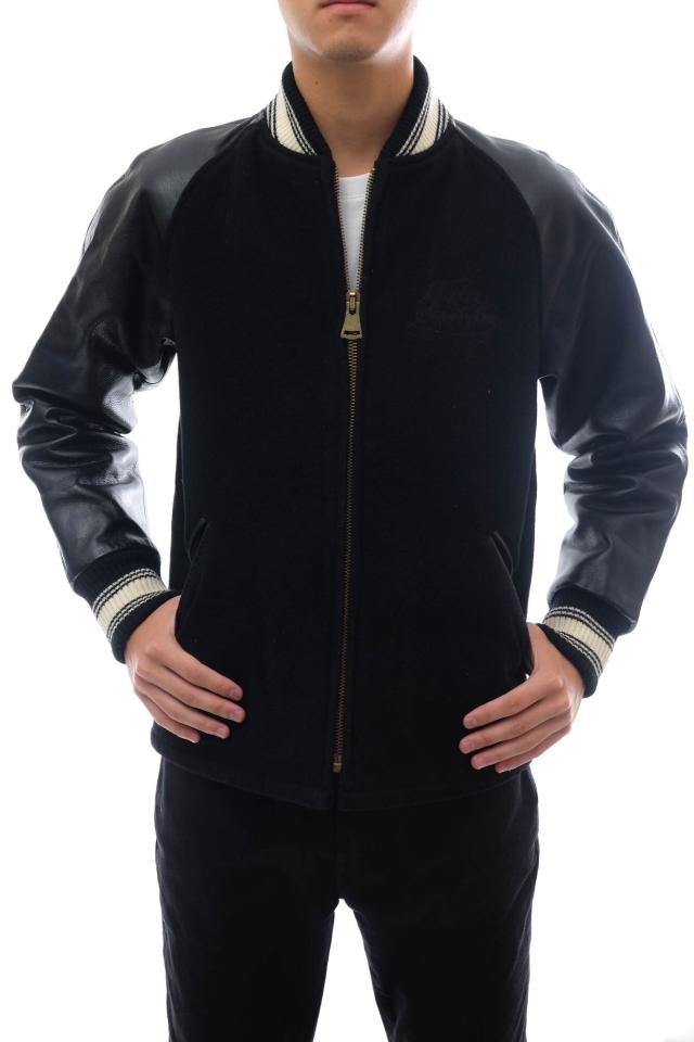 ○キャリー CALEE 13AW 袖レザー 一部牛革 スタジャン CL-13AW054 WOOL MELTON LEATHER STADIUM JACKET アワードジャケット 中綿   中古