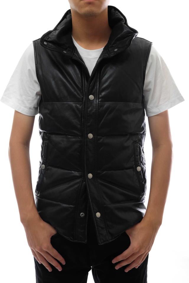 ○ディレイバイ ウィンアンドサンズ DELAY by Win＆Sons 山羊革 ゴートスキン ダウンベスト DW2-JK-003 メンズ 【中古】 中古