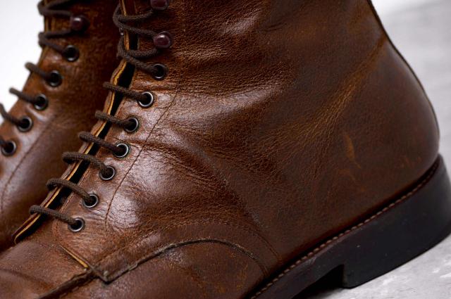HIROSHI TSUBOUCHI ヒロシツボウチ レースアップブーツ HTM-0842 牛革 グッドイヤーウェルト製法 Vibramソール キャップトゥ