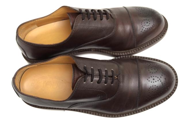 ○トッズ TOD'S オールソール修理済 カーフ 牛革 ビジネスシューズ