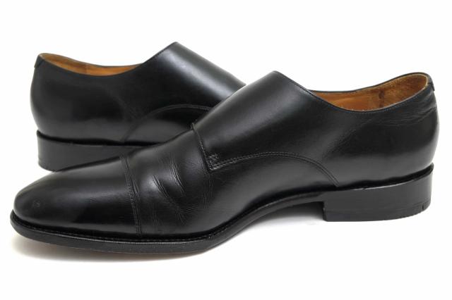 ○モンモデル Mon Model キップ 牛革 ビジネスシューズ J03 九分仕立て ダブルモンクストラップ グッドイヤーウェルト製法 レザー 中古_2