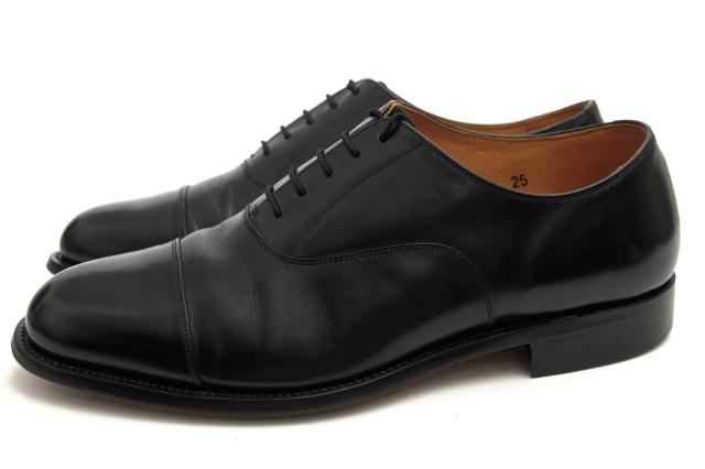 ○スコッチグレイン SCOTCH GRAIN 国産カーフ 牛革 ビジネスシューズ 4016BL 内羽根式 グッドイヤーウェルト製法 ストレートチップ 中古