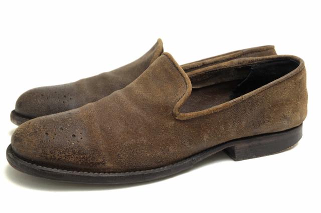 ○ディエチセイゼロオット 10sei0otto Guidi社 ホースハイド 馬革 ヴァンプローファー スリッポン ヴィンテージ加工 メンズ 【中古 中古