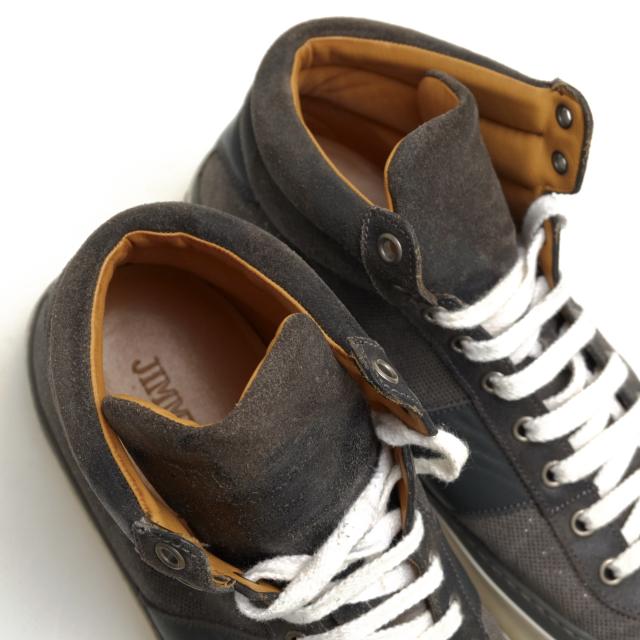 ○ジミーチュウ Jimmy Choo 牛革 ハイカットスニーカー BELGRAVIA グリッター メンズ 【中古】 中古