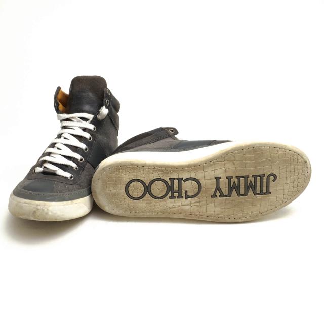 ○ジミーチュウ Jimmy Choo 牛革 ハイカットスニーカー BELGRAVIA グリッター メンズ 【中古】 中古