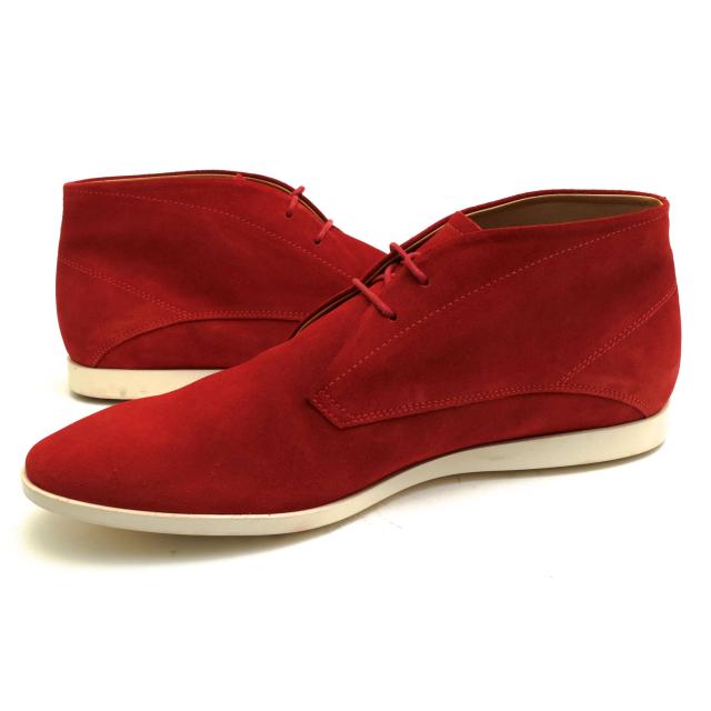 ○トッズ TOD'S 牛革 チャッカブーツ ラバーソール プレーントゥ