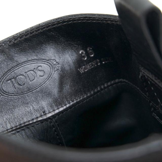 ○トッズ TOD'S 牛革 カーフ ロングブーツ ラバーソール プレーントゥ ハイヒール レディース 【中古】 中古_8