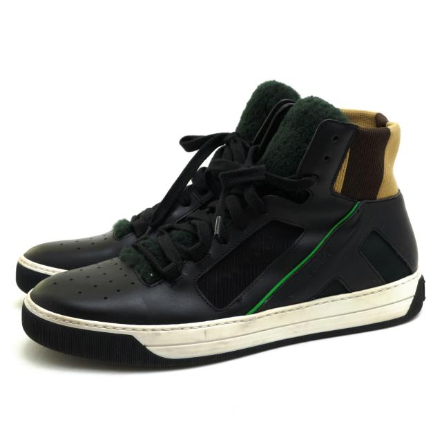 ○フェンディ FENDI 牛革 カーフ ハイカットスニーカー 1172 ボア ムートン メンズ 【中古】 中古
