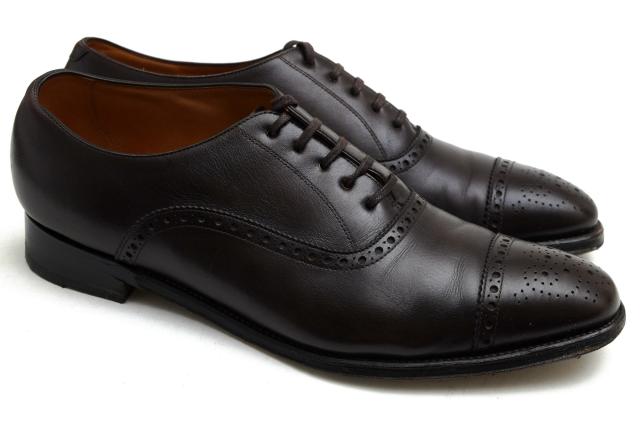 ○バーニーズニューヨーク BARNEYS NEWYORK 牛革 カーフ ビジネスシューズ MADISON マディソン メダリオン キャップトゥ グッドイ 中古_1