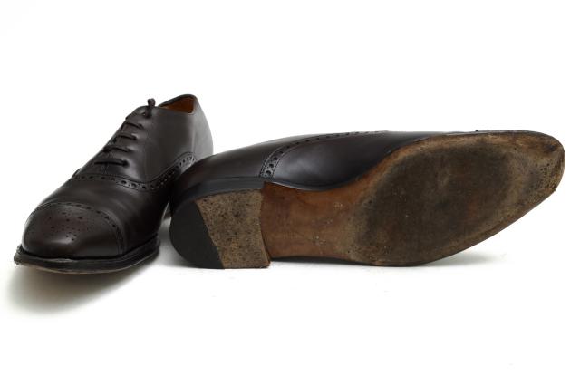 ○バーニーズニューヨーク BARNEYS NEWYORK 牛革 カーフ ビジネスシューズ MADISON マディソン メダリオン キャップトゥ グッドイ 中古_6
