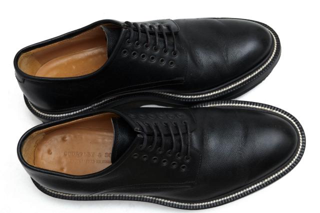 ○コートリーアンドサンズ COURTLEY & SONS 独デーゲルマン社キャビアスコッチグレイン 牛革 ビジネスシューズ ブラックラピド製法 中古_4