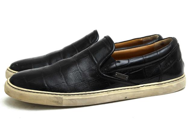 ○ジミーチュウ Jimmy Choo 牛革 ローカットスニーカー GROVE スリッポン クロコ型押し メンズ 【中古】 中古