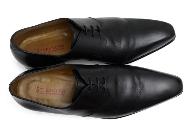 ○ステファノビ STEFANOBI 牛皮 子ウシ 商行為シューズ S2F63 ヒドゥンチャネル大成 プレーントゥ レザーソール マッケイ調理法  中古