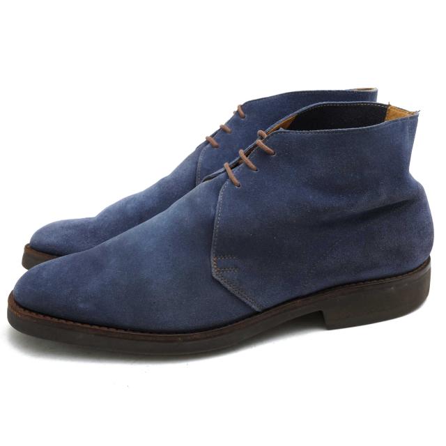 ○クロケット＆ジョーンズ CROCKETT＆JONES 牛革 チャッカブーツ CHUKKA チャッカ Vibramガムライトソール プレーントゥ Vibramソ 中古