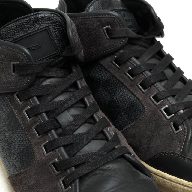 ○ヴィトン Louis Vuitton 牛革 カーフ ハイカットスニーカー ダミエ