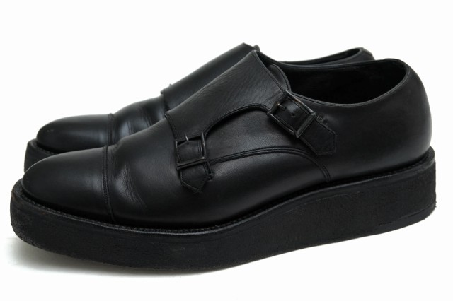 ○フットザコーチャー foot the coacher 牛革 カーフ ビジネスシューズ 1412013 W MONK RUBBER SOUL ラバーソール ストレートチッ 中古