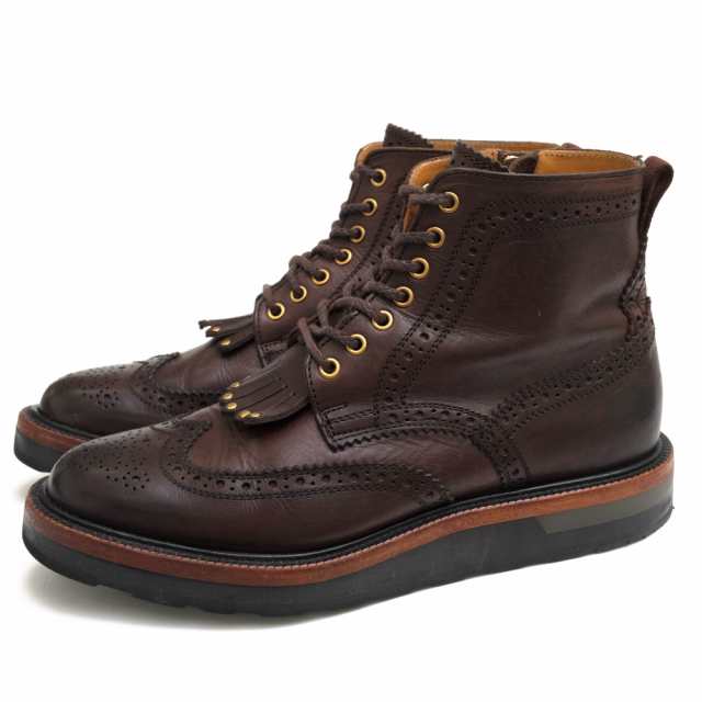 ○ブラックレーベル・クレストブリッジ BLACK LABEL CRESTBRIDGE 牛革 サイドジップブーツ 51414-233 メダリオン フリンジ ウイン  中古の通販は 21,759円