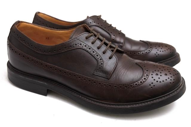 ○ブルネロクチネリ BRUNELLO CUCINELLI 牛革 カーフ ビジネスシューズ ロングウイングチップ メンズ 【中古】 中古_1