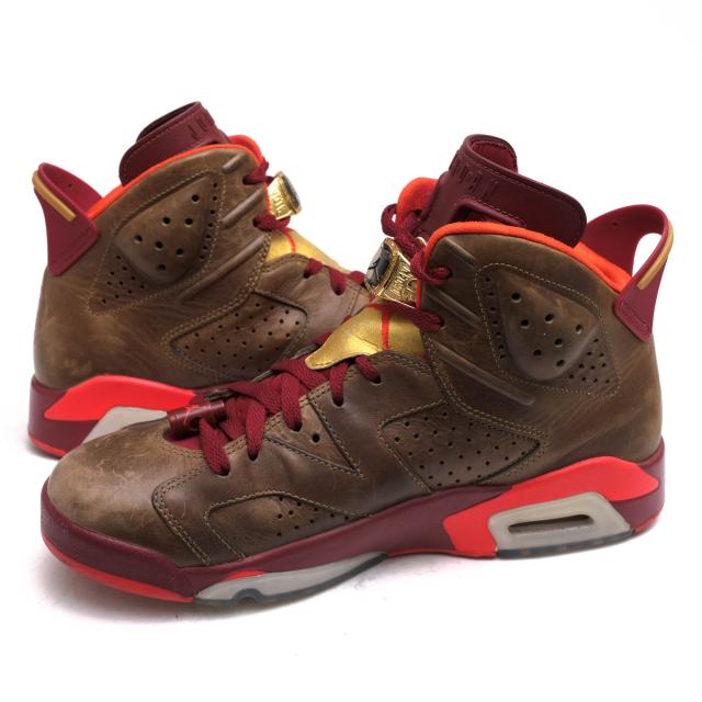 ○ナイキ NIKE ハイカットスニーカー 384664-250 JORDAN 6 RETRO RAW UMBER/TEAM RED/METALLIC GOLD-CHALLENGE RED エアジョーダ 中古_2