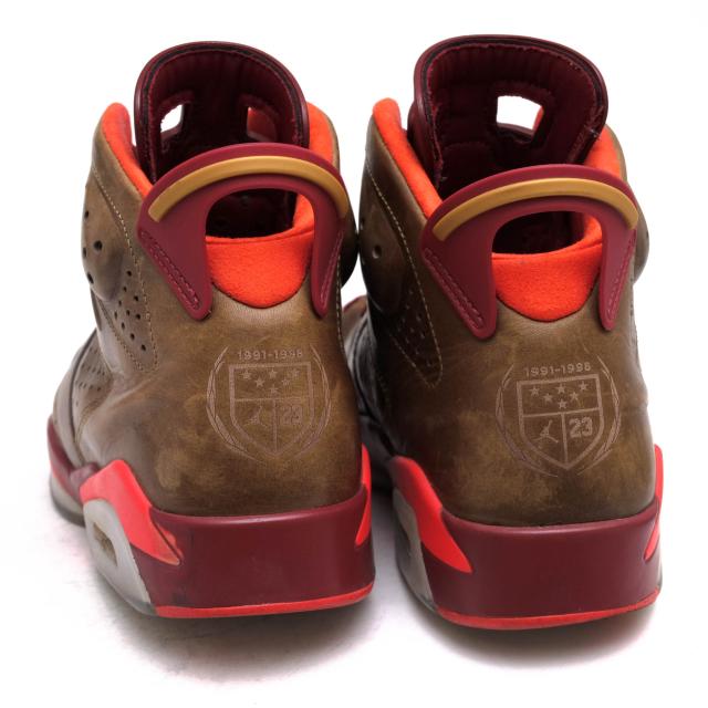○ナイキ NIKE ハイカットスニーカー 384664-250 JORDAN 6 RETRO RAW UMBER/TEAM RED/METALLIC GOLD-CHALLENGE RED エアジョーダ 中古_3