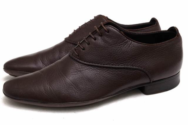 ○ゼニア Ermenegildo Zegna Z ジーゼニア fatto a mano ビジネスシューズ CA/02 AO132X プレーントゥ シボ革 シュリンクレザー メ 中古